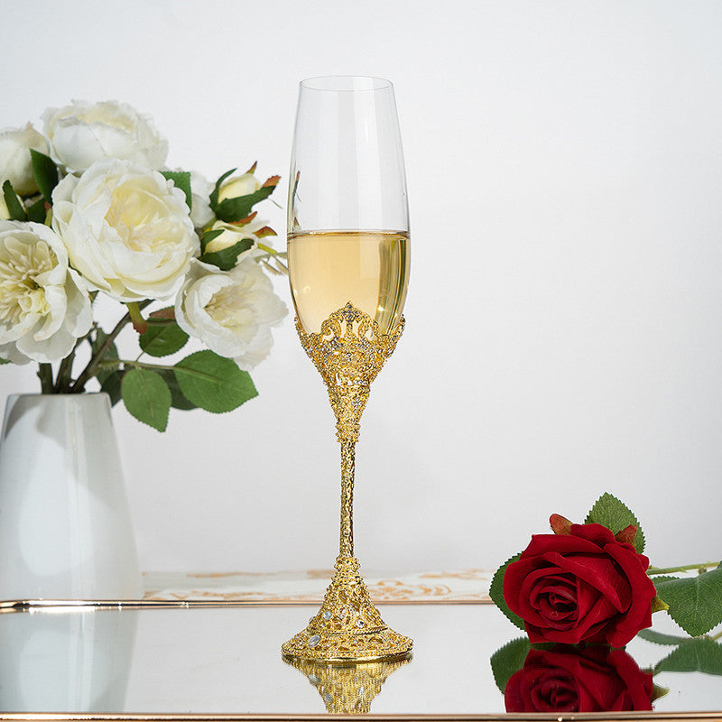 Elegant Crystal Champagne Flutes with Ornate Filigree Stem - Perfect for Weddings & Gifts