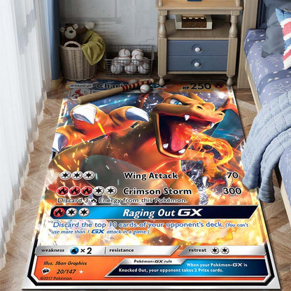 Pokemon Card Rug - Premium Non-Slip Gaming & Collector's Decor