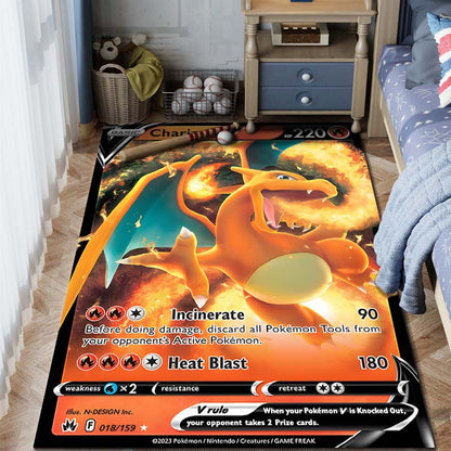Pokemon Card Rug - Premium Non-Slip Gaming & Collector's Decor