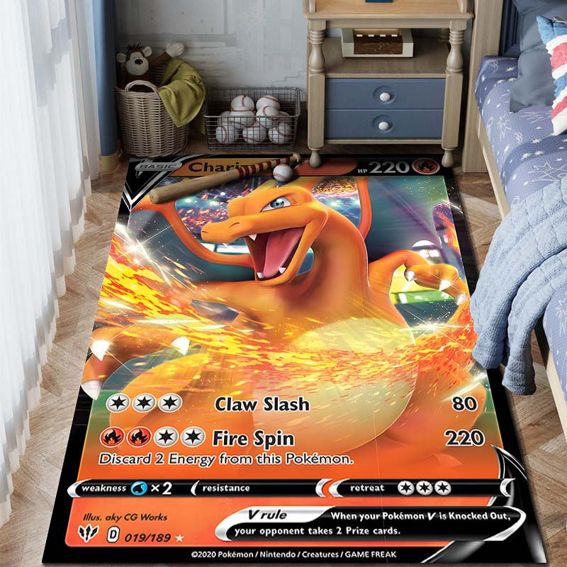 Pokemon Card Rug - Premium Non-Slip Gaming & Collector's Decor
