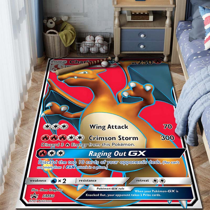 Pokemon Card Rug - Premium Non-Slip Gaming & Collector's Decor