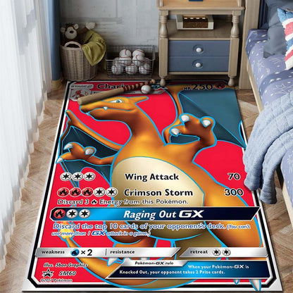 Pokemon Card Rug - Premium Non-Slip Gaming & Collector's Decor