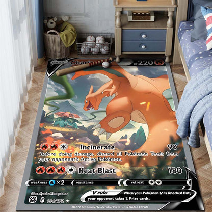 Pokemon Card Rug - Premium Non-Slip Gaming & Collector's Decor