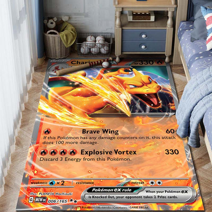 Pokemon Card Rug - Premium Non-Slip Gaming & Collector's Decor