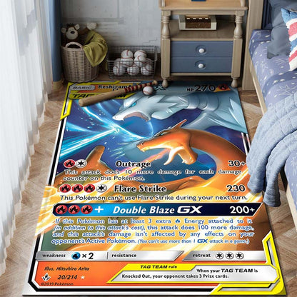 Pokemon Card Rug - Premium Non-Slip Gaming & Collector's Decor