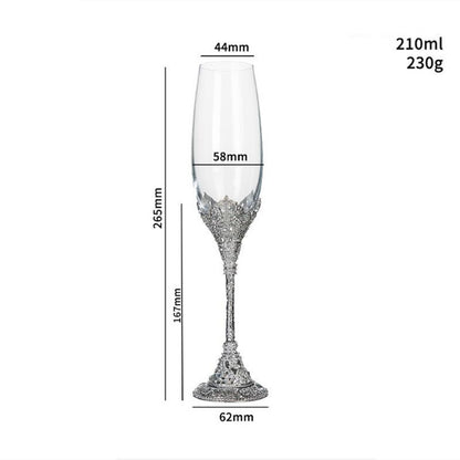 Elegant Crystal Champagne Flutes with Ornate Filigree Stem - Perfect for Weddings & Gifts