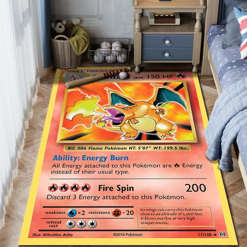 Pokemon Card Rug - Premium Non-Slip Gaming & Collector's Decor