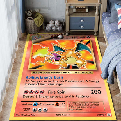 Pokemon Card Rug - Premium Non-Slip Gaming & Collector's Decor