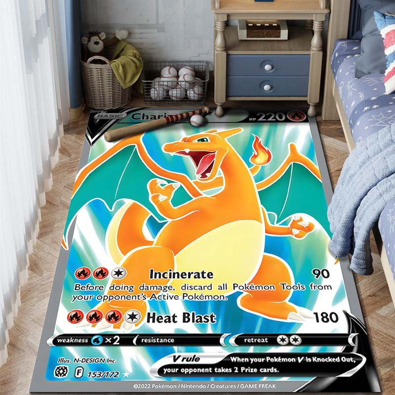 Pokemon Card Rug - Premium Non-Slip Gaming & Collector's Decor