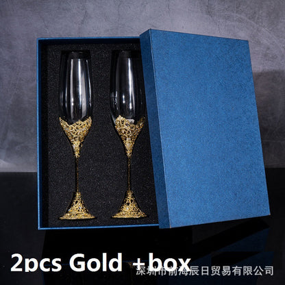 Elegant Crystal Champagne Flutes with Ornate Filigree Stem - Perfect for Weddings & Gifts