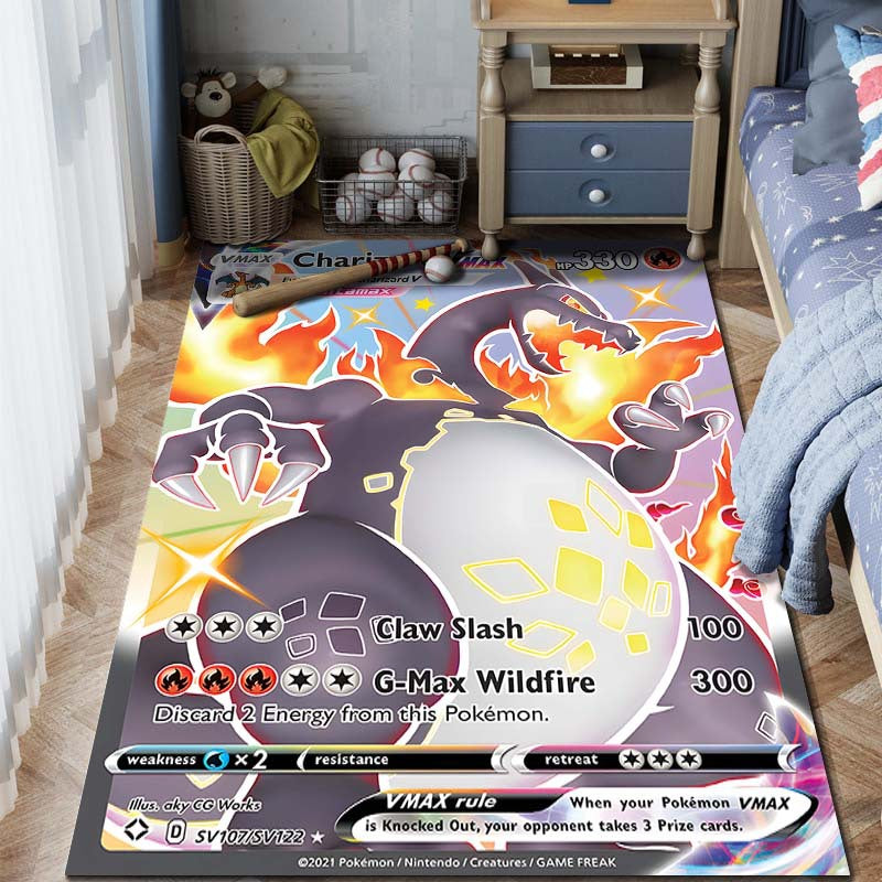 Pokemon Card Rug - Premium Non-Slip Gaming & Collector's Decor